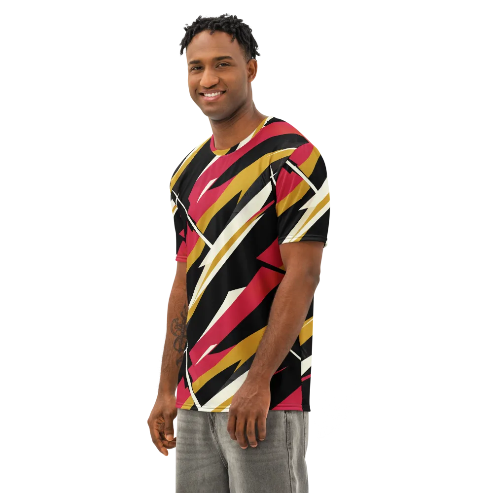 Voltage Velvet on Men's Cotton Crew Neck T-Shirt — Left Front