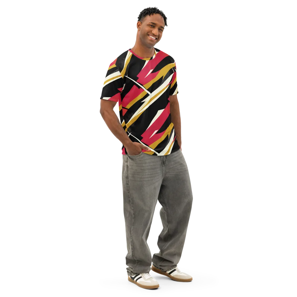Voltage Velvet on Men's Cotton Crew Neck T-Shirt — Right Front