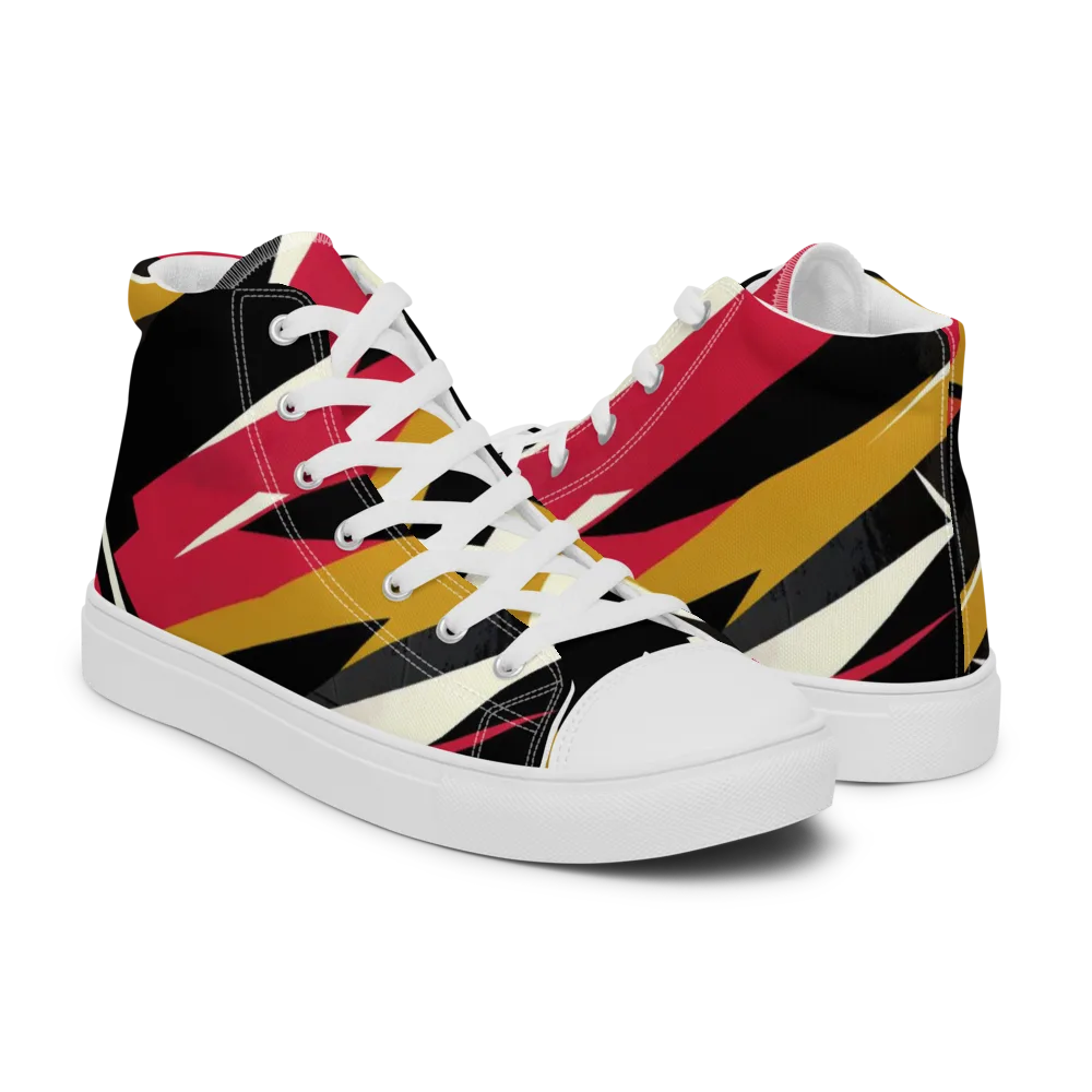 Voltage Velvet on Men's High Top Canvas Shoes — Right