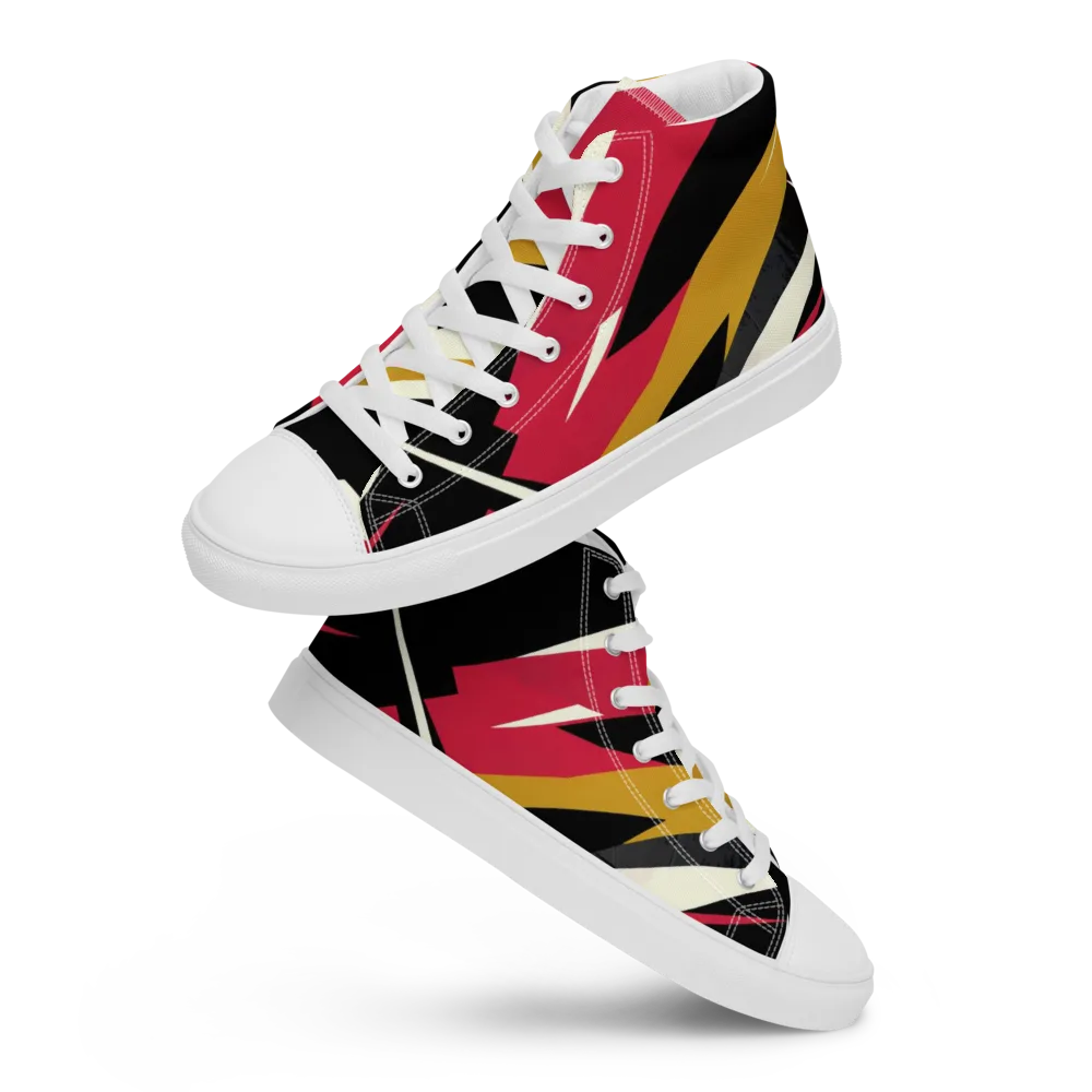 Voltage Velvet on Men's High Top Canvas Shoes — Front