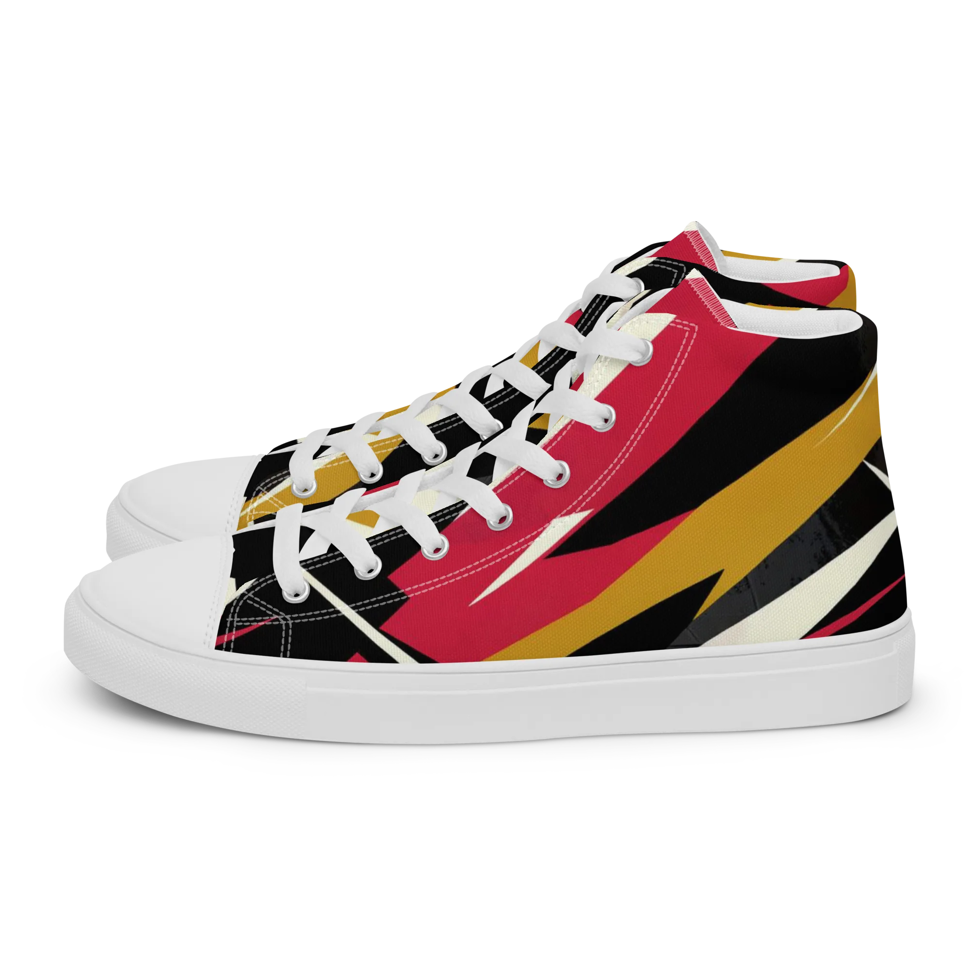 Voltage Velvet on Women's High Top Canvas Shoes — Left