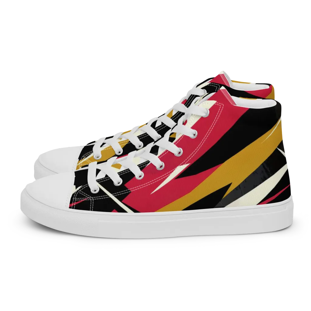 Voltage Velvet on Women's High Top Canvas Shoes — Left