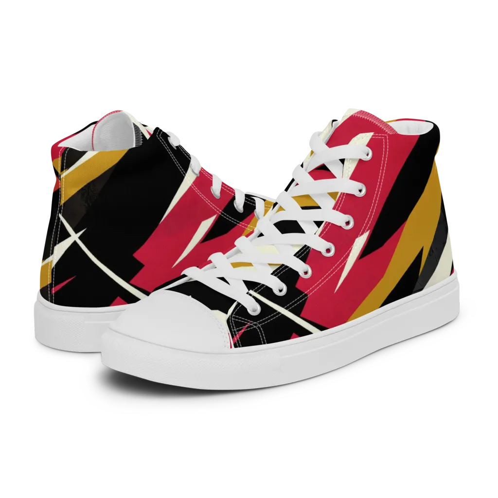 Voltage Velvet on Women's High Top Canvas Shoes — Left