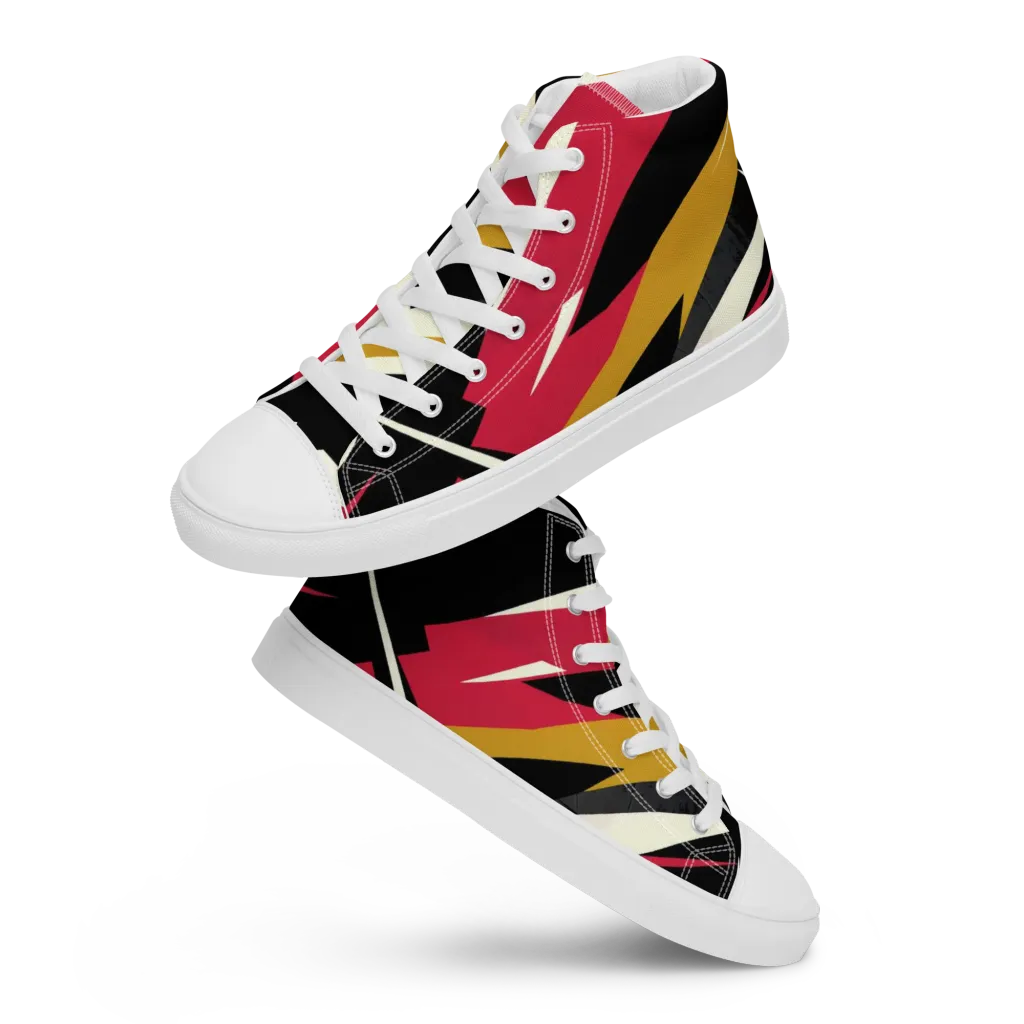 Voltage Velvet on Women's High Top Canvas Shoes — Front