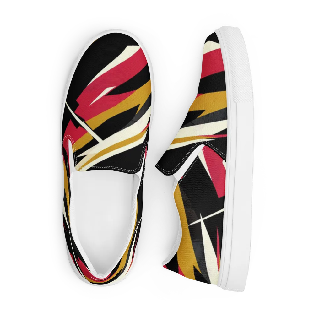 Voltage Velvet on Men's Slip-On Canvas Shoes — Front