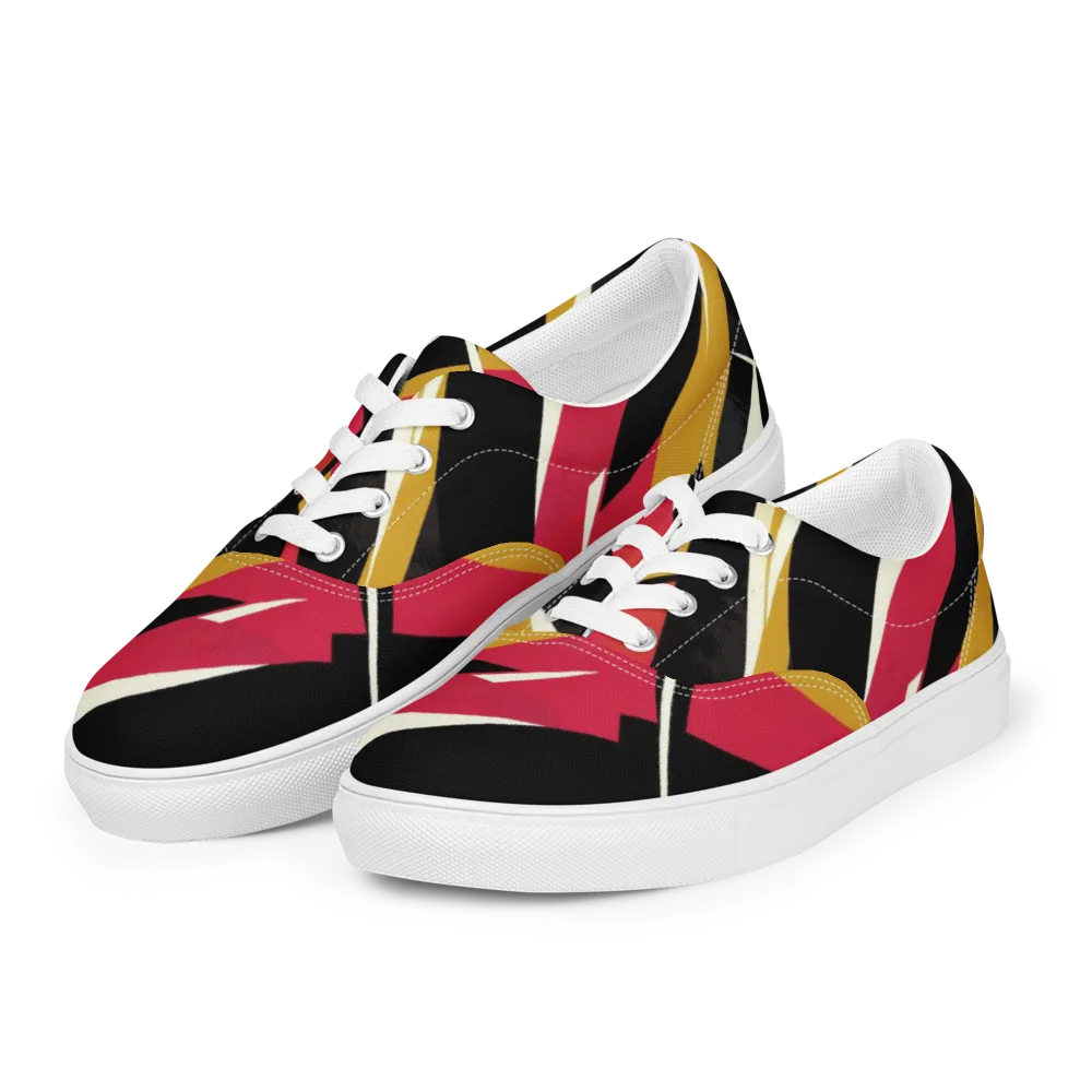 Voltage Velvet on Men's Lace-Up Canvas Shoes — Left Front