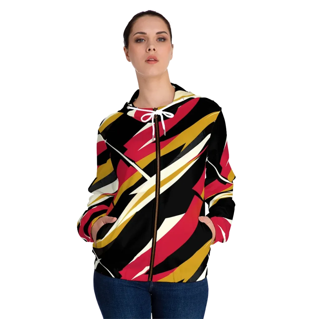 Voltage Velvet on Women's Full-Zip Hoodie — Front On Person