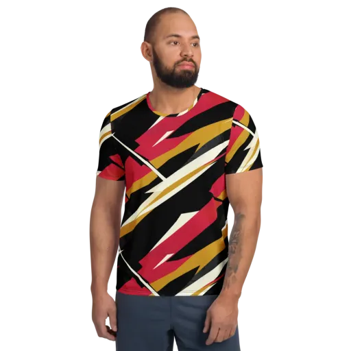Voltage Velvet on a Men's Athletic T-Shirt