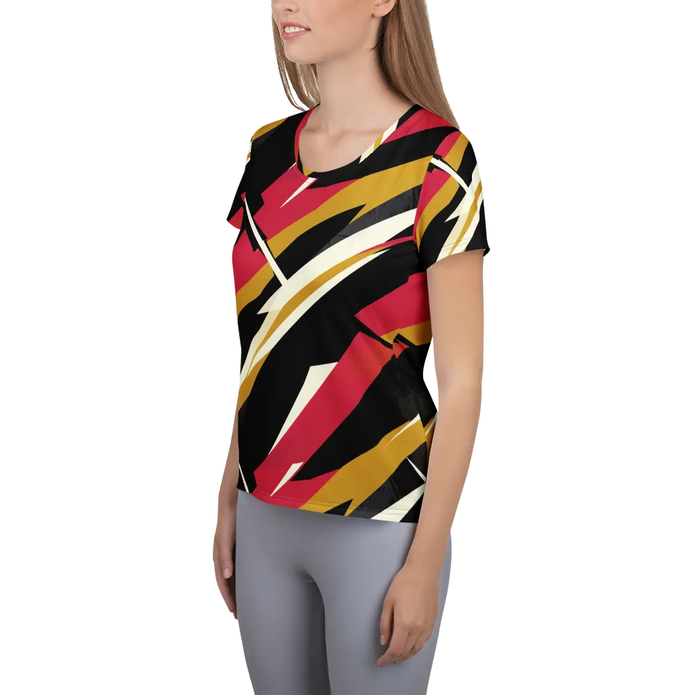 Voltage Velvet on Women's Athletic T-Shirt — Left