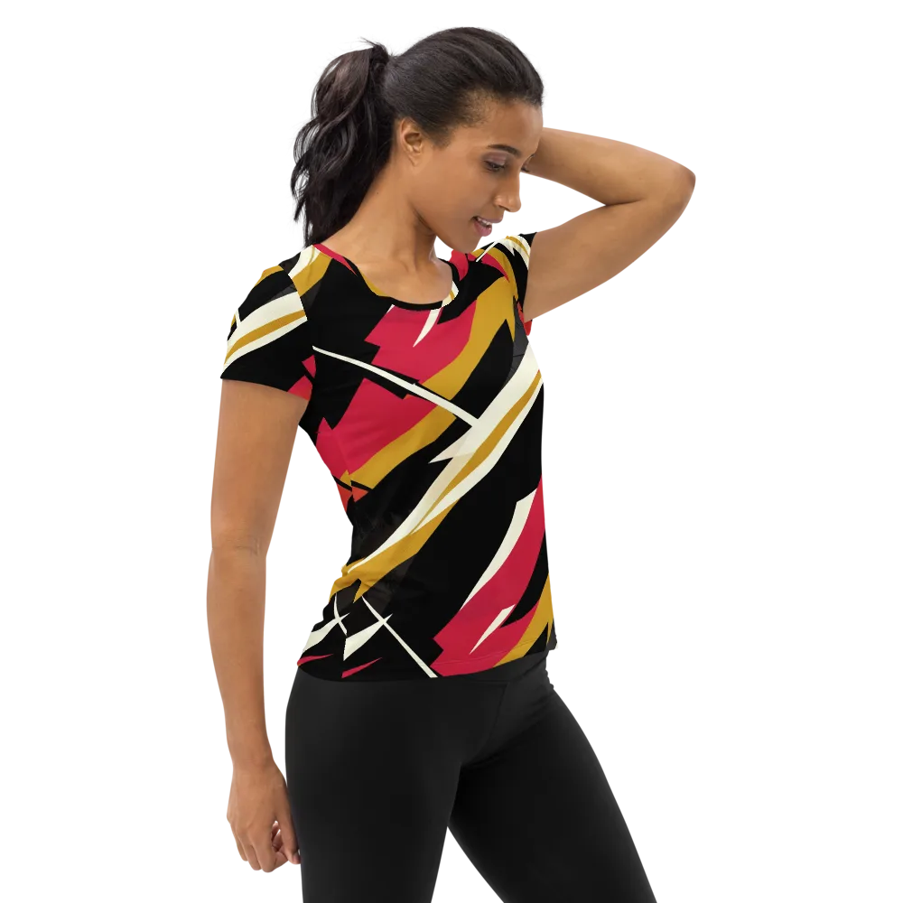 Voltage Velvet on Women's Athletic T-Shirt — Right