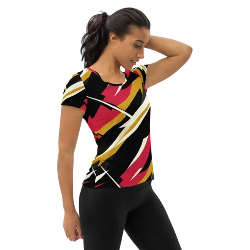 Voltage Velvet on a Women's Athletic T-Shirt