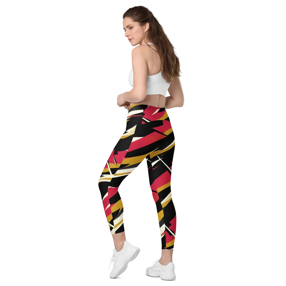 Voltage Velvet on Leggings with Pockets — Left Back