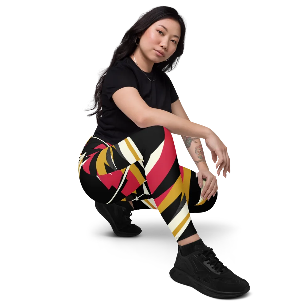 Voltage Velvet on Leggings with Pockets — Right Front