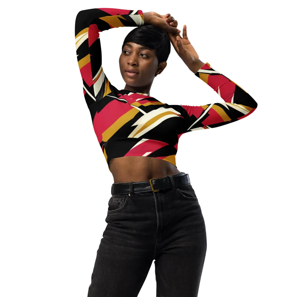 Voltage Velvet on Long Sleeve Crop Top — Front