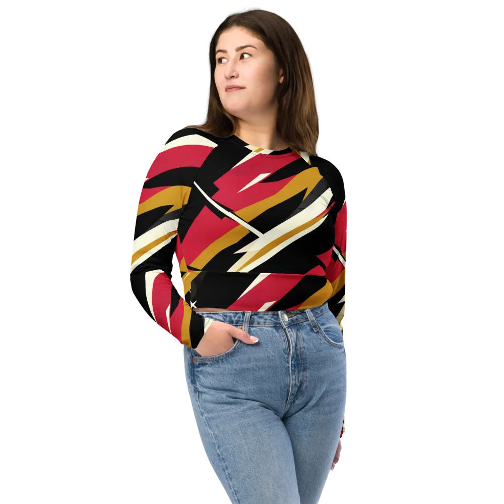 Voltage Velvet on Long Sleeve Crop Top — Front