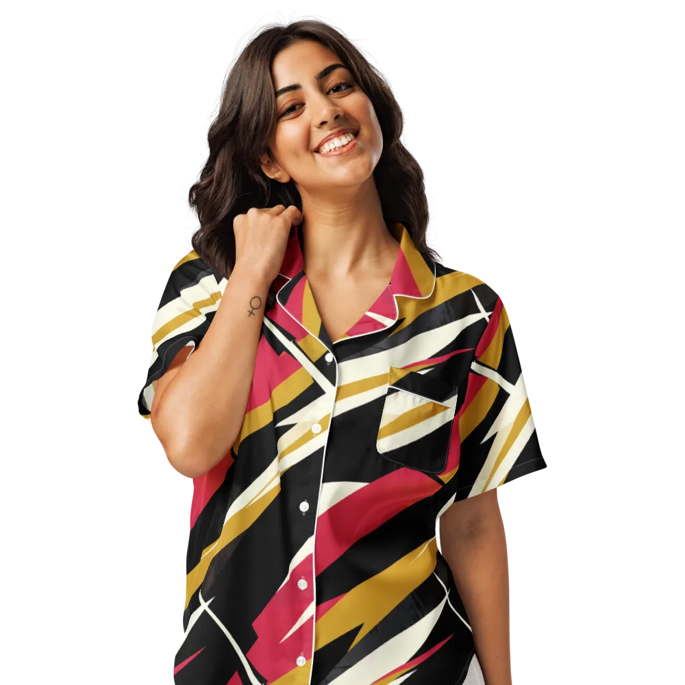 Voltage Velvet on Women's Short Sleeve Pajama Top — Front
