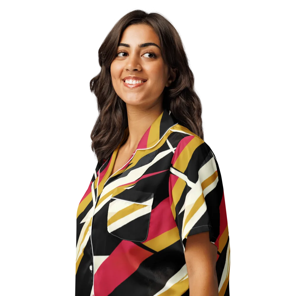 Voltage Velvet on Women's Short Sleeve Pajama Top — Left Front