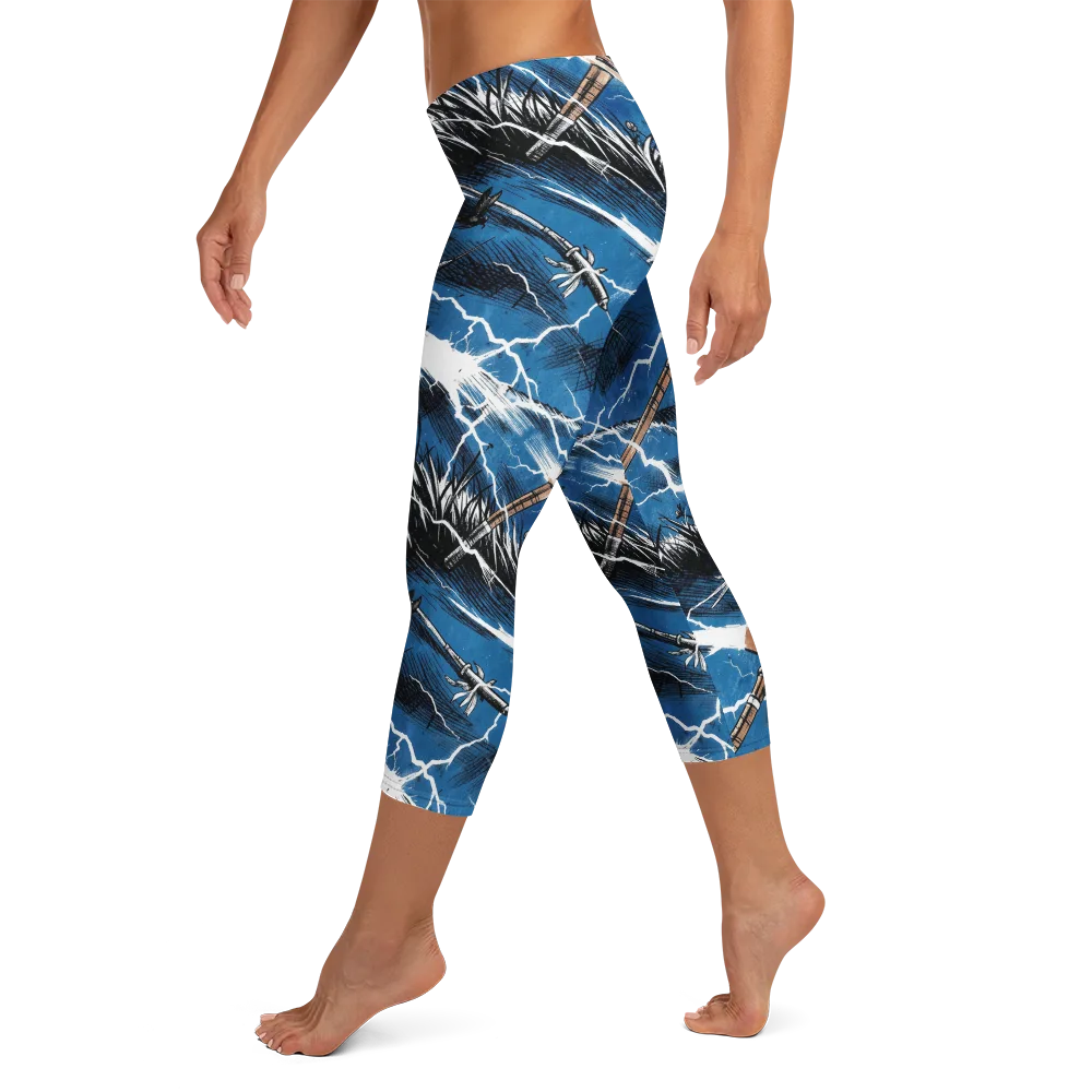 Neptune’s Static on Capri Leggings — Left