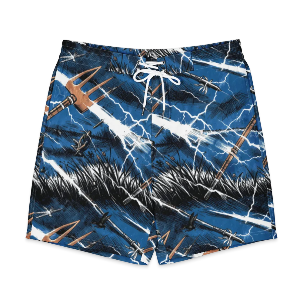 Neptune’s Static on Men's Board Shorts — Front