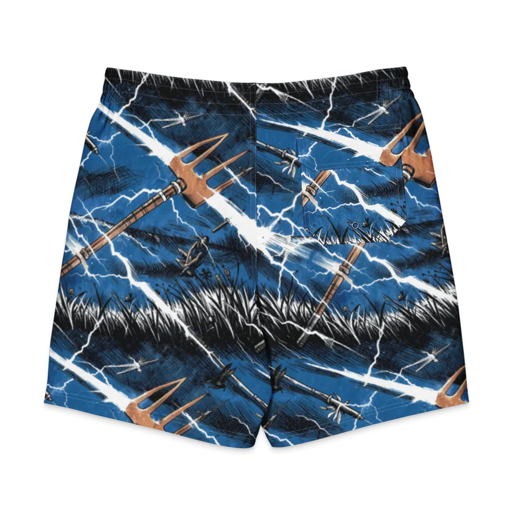 Neptune’s Static on Men's Board Shorts — Back