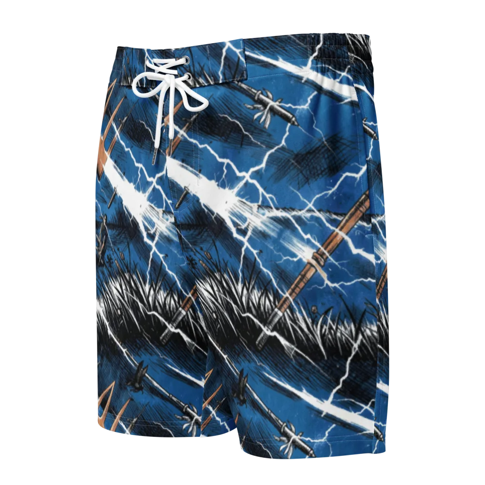 Neptune’s Static on Men's Board Shorts — Front