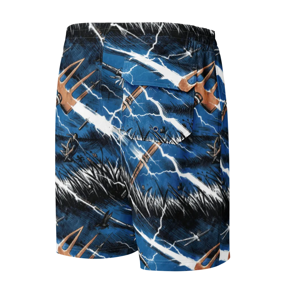 Neptune’s Static on Men's Board Shorts — Back