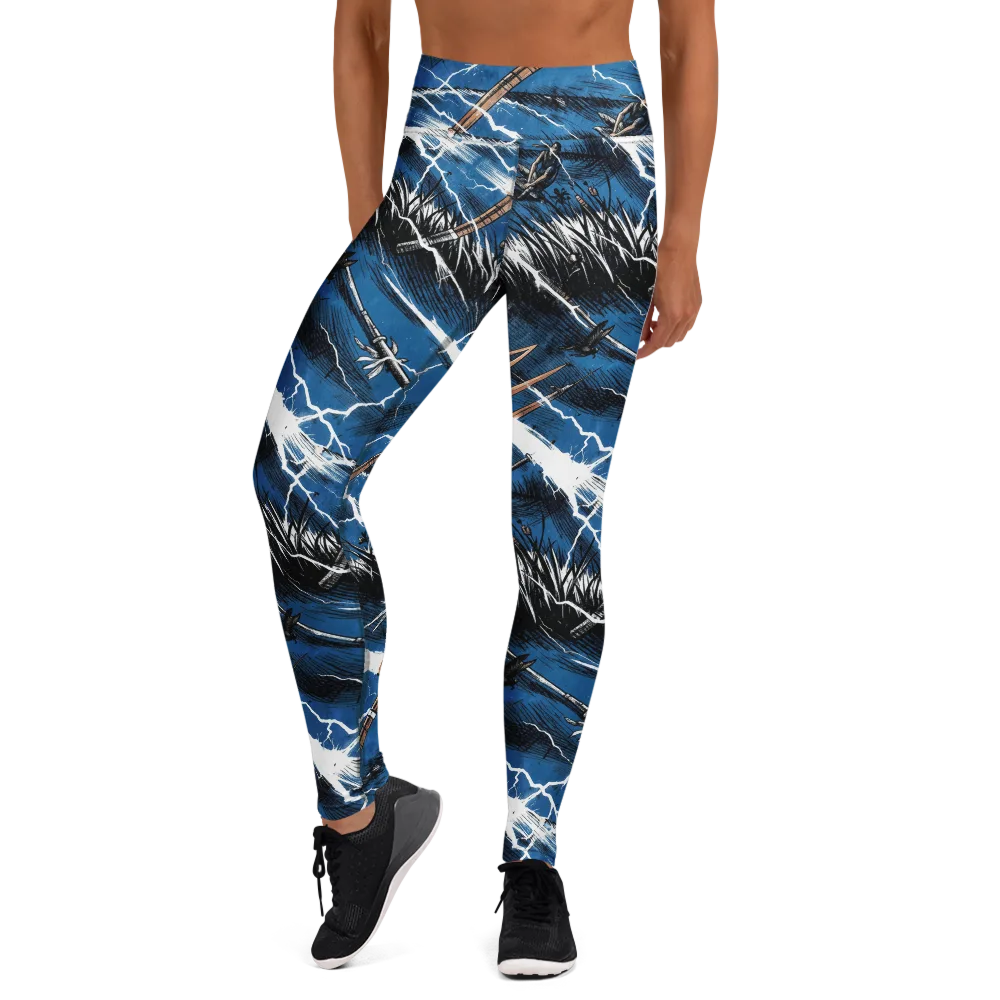 Neptune’s Static on Yoga Leggings — Front