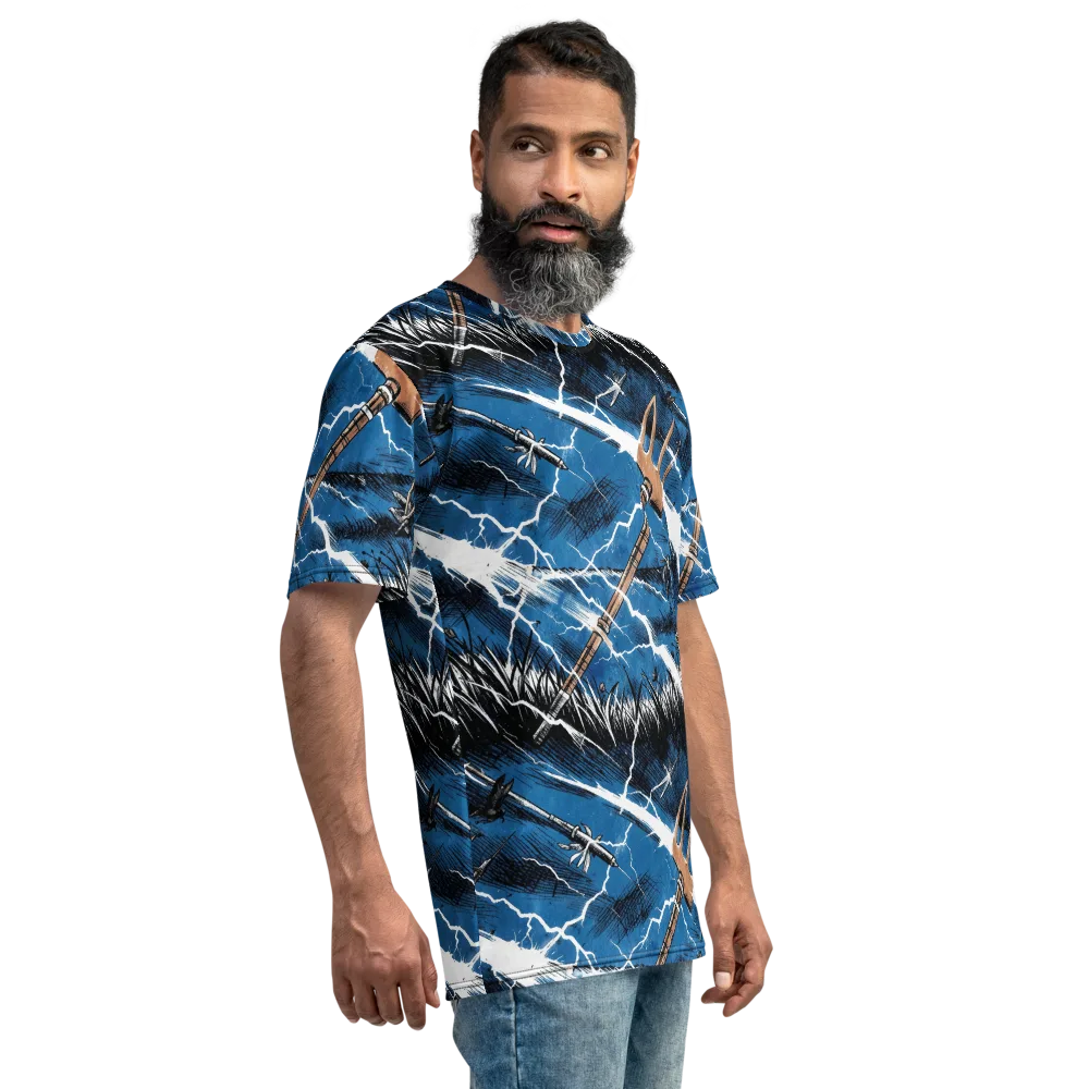 Neptune’s Static on Men's Crew Neck T-Shirt — Right