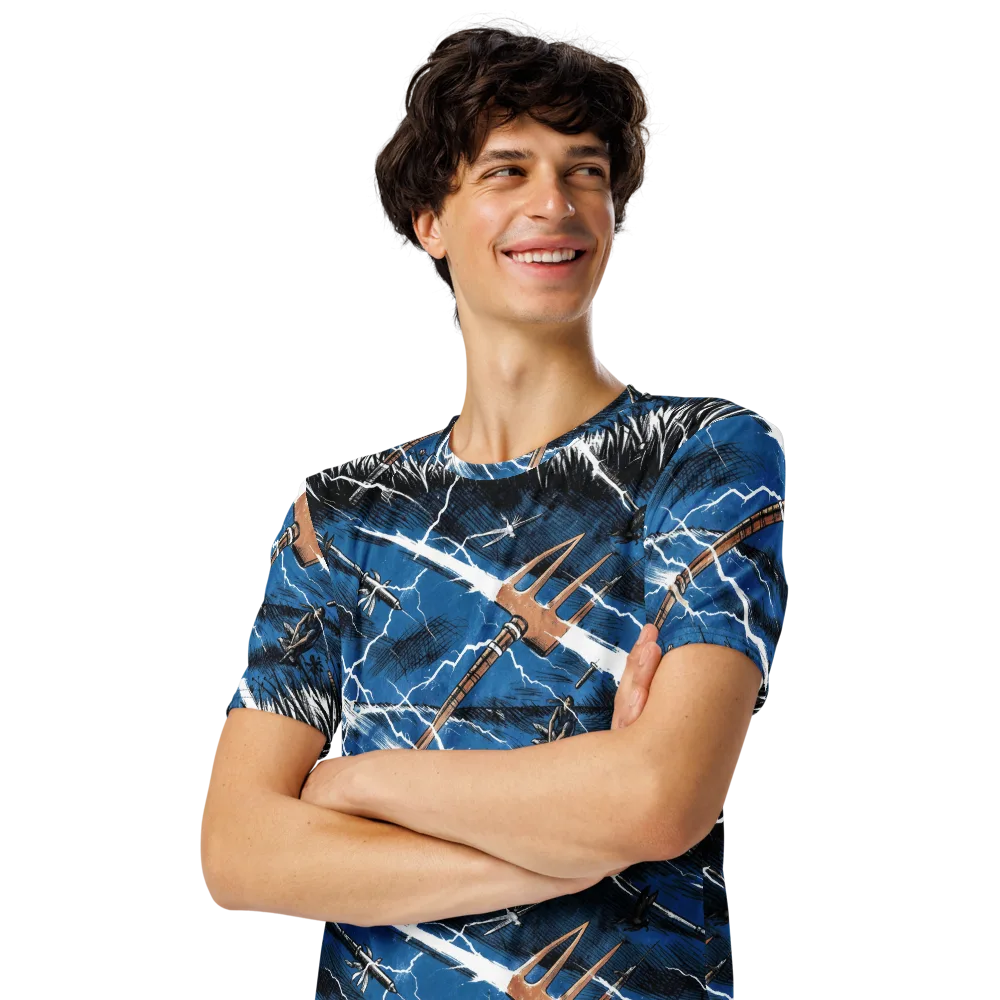 Neptune’s Static on Men's Crew Neck T-Shirt — Left Front