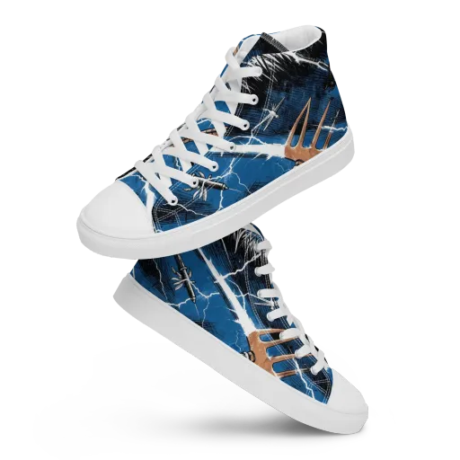 Neptune’s Static on a Men's High Top Canvas Shoes