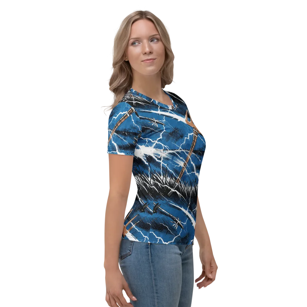 Neptune’s Static on Women's Crew Neck T-Shirt — Right