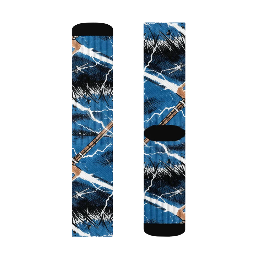 Neptune’s Static on Socks — Left Sock