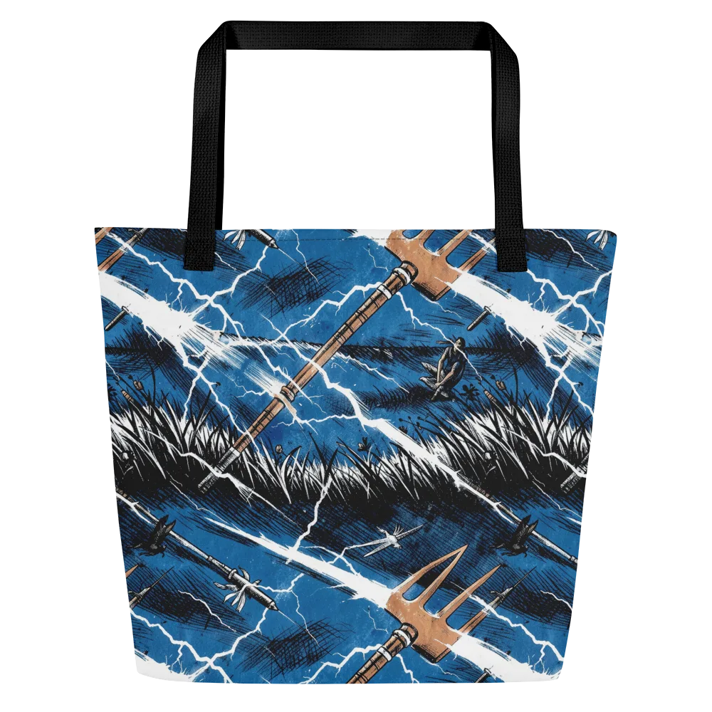 Neptune’s Static on Large Tote Bag W/ Pocket — Front