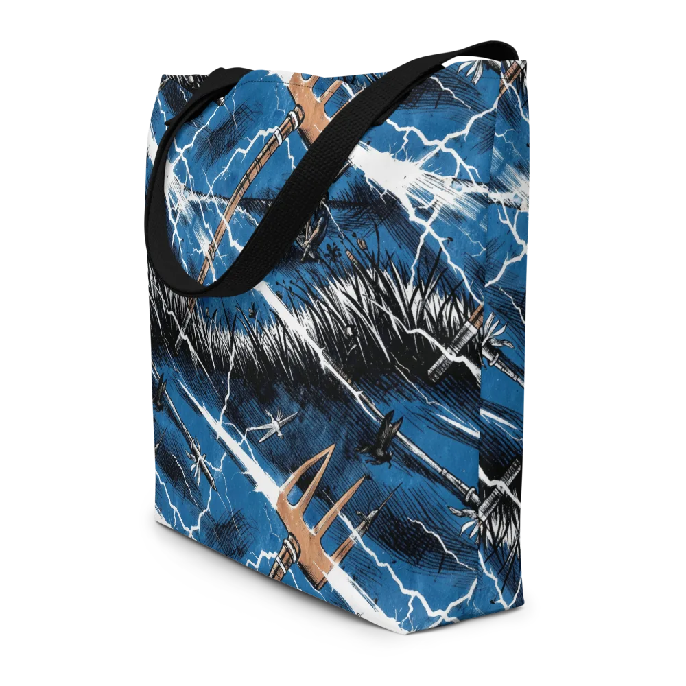 Neptune’s Static on Large Tote Bag W/ Pocket — Front