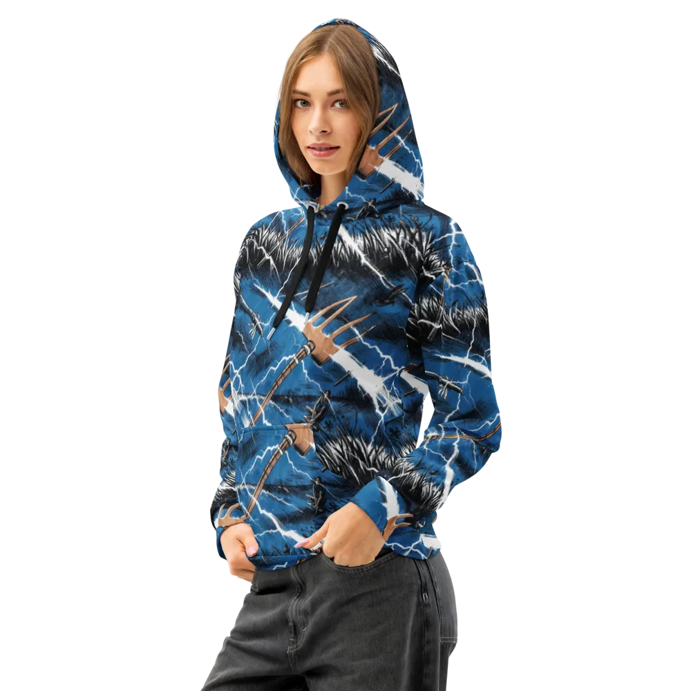 Neptune’s Static on Cotton Hoodie — Left Front