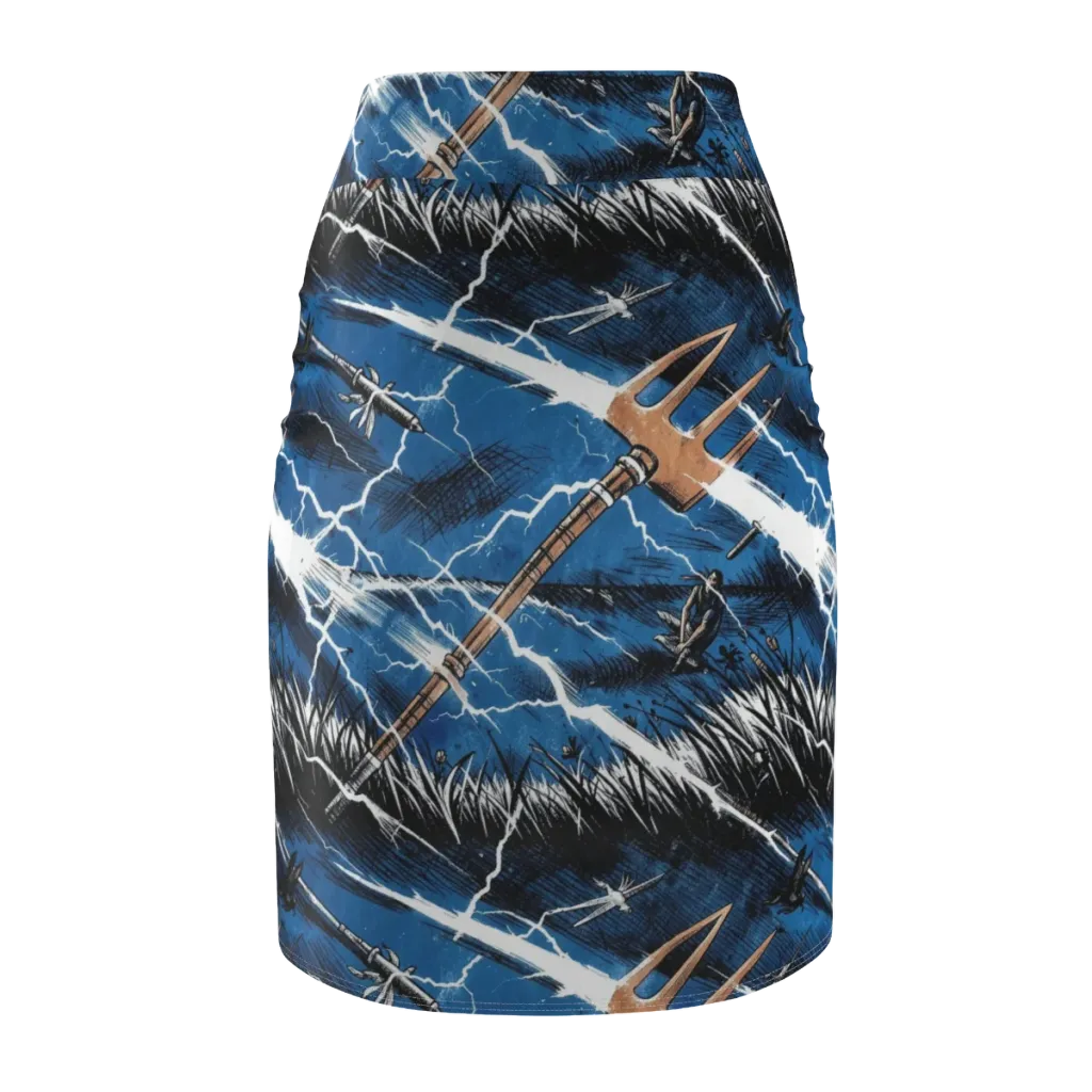 Neptune’s Static on Pencil Skirt — Back