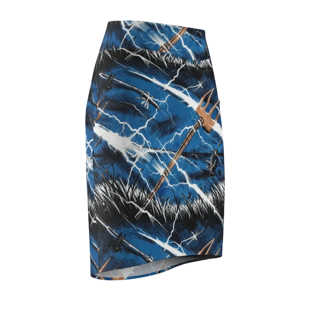 Neptune’s Static on Pencil Skirt — Front Side