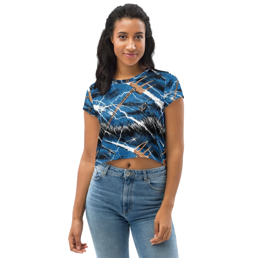 Neptune’s Static on Crop Tee — Front