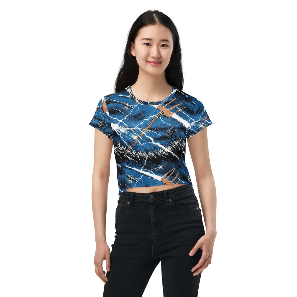 Neptune’s Static on Crop Tee — Front