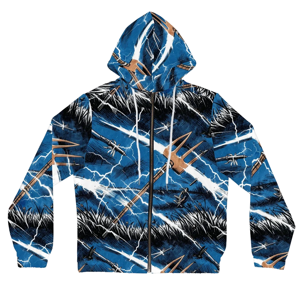 Neptune’s Static on Women's Full-Zip Hoodie — Front