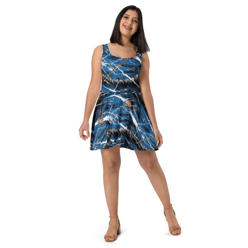 Neptune’s Static on Skater Dress — Front
