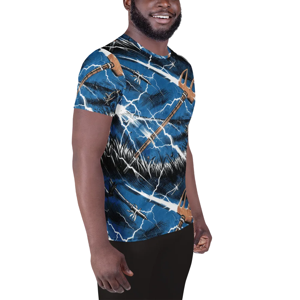 Neptune’s Static on Men's Athletic T-Shirt — Right