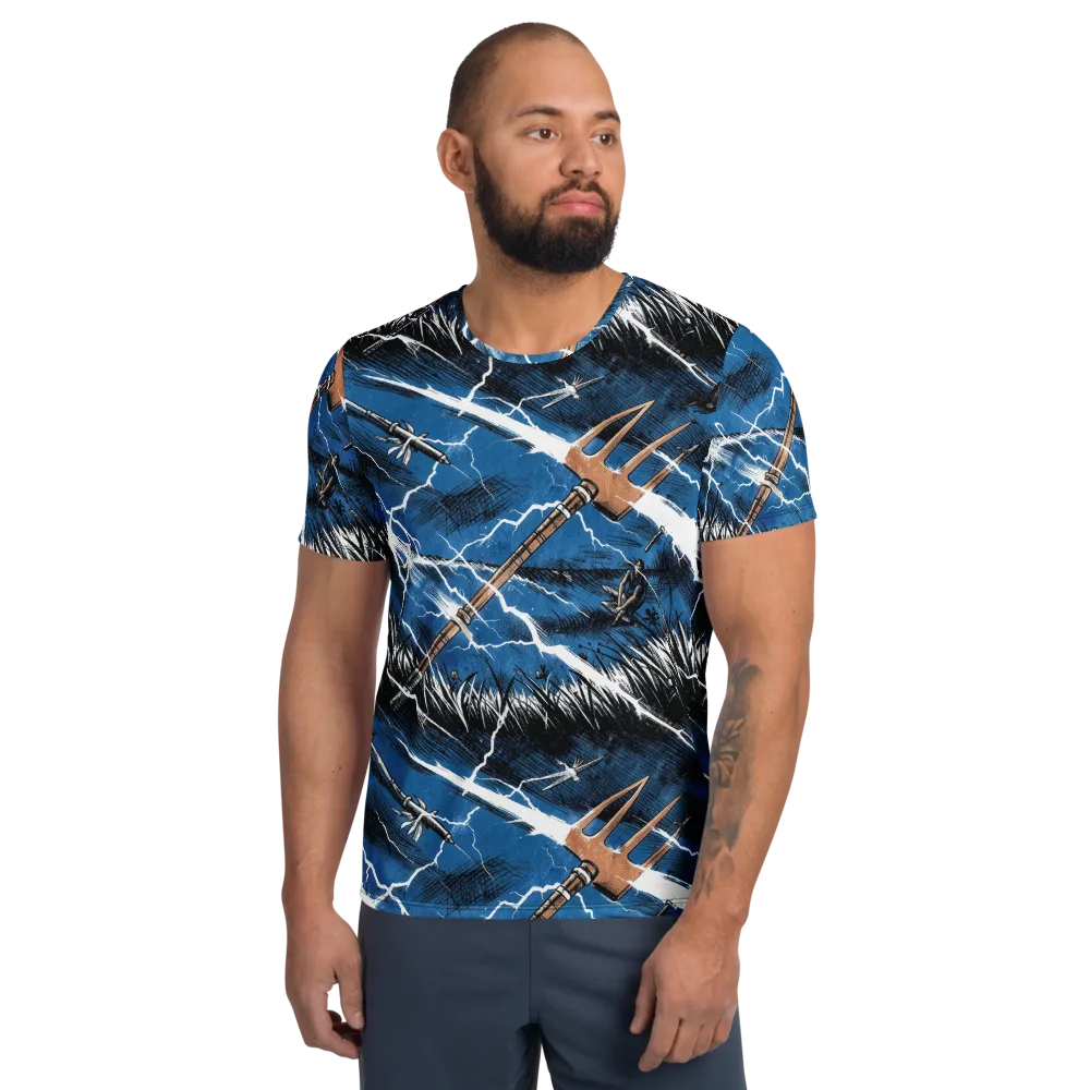Neptune’s Static on Men's Athletic T-Shirt — Front