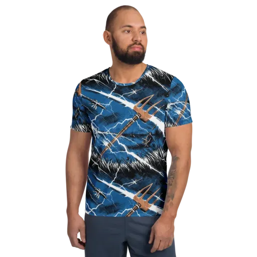 Neptune’s Static on a Men's Athletic T-Shirt