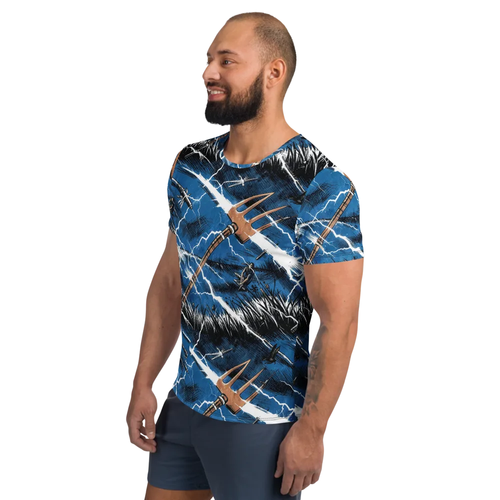 Neptune’s Static on Men's Athletic T-Shirt — Left