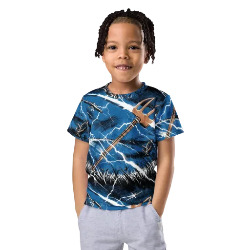 Neptune’s Static on a Kids Crew Neck T-Shirt