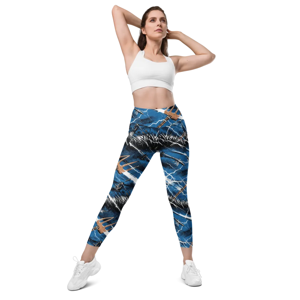 Neptune’s Static on Leggings with Pockets — Front