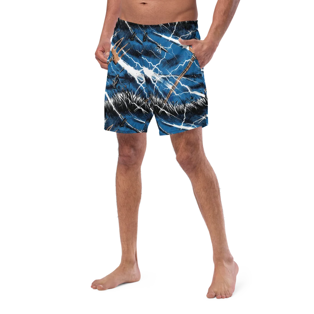 Neptune’s Static on Swim Trunks — Left Front