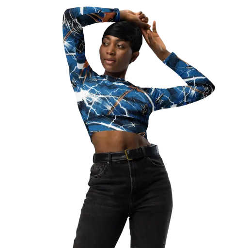 Neptune’s Static on a Long Sleeve Crop Top