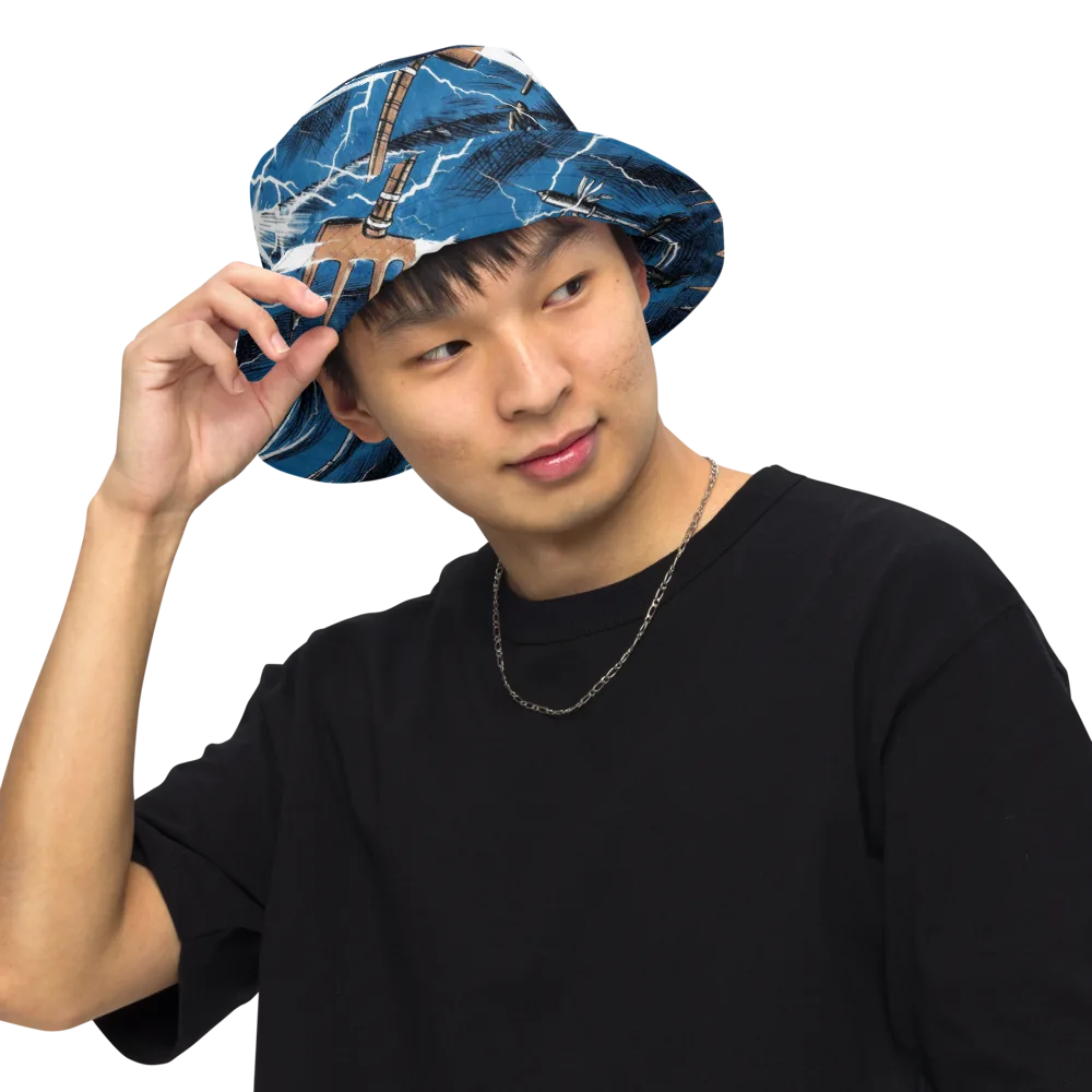 Neptune’s Static on Reversible Bucket Hat — Front Inside